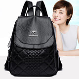 Large-capacity Women Backpack Soft Leather Anti-theft Backpack