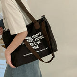 Large-capacity Canvas Bags for Women Letter Print Tote Versatile Casual