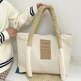 Canvas Shoulder Bag Casual Letter Handbag Large Capacity