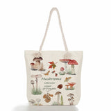Large-capacity Canvas Shoulder Bag Women Personalized Butterfly Mushroom Handbag