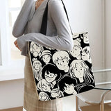 Large Canvas Shoulder Bags for Women Casual Cartoon In Handbag