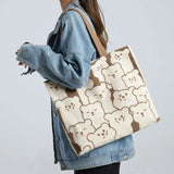 Large Canvas Shoulder Bags for Women Casual Cartoon In Handbag