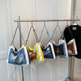 Canvas Shoulder Bags for Women Retro Print Handbag Totebag