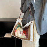 Canvas Shoulder Bags for Women Retro Print Handbag Totebag