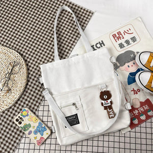 Large-capacity Canvas Spring Female Bag Student Tutoring Leisure All-match