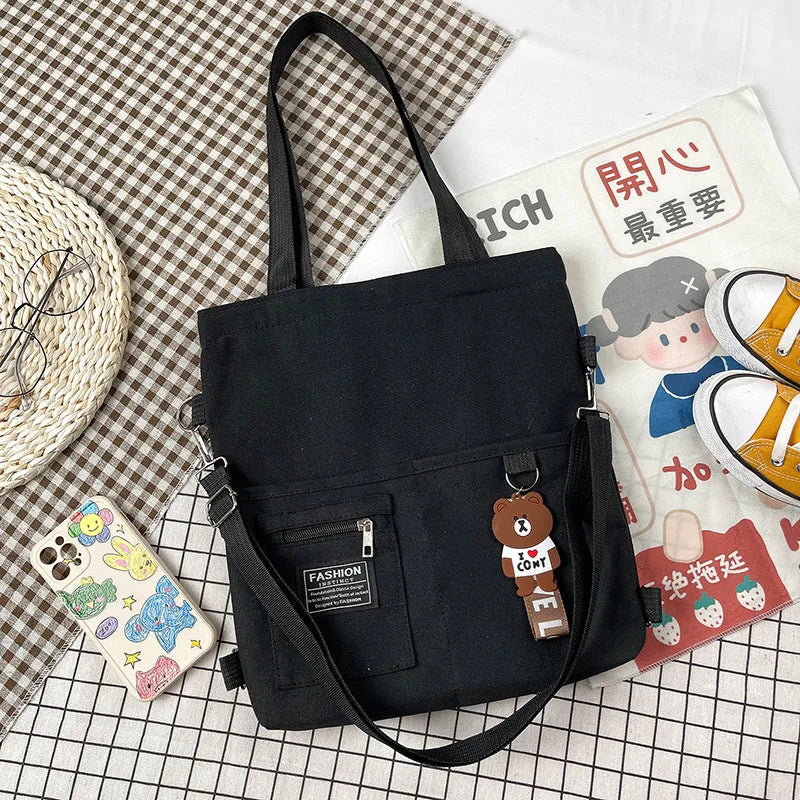 Large-capacity Canvas Spring Female Bag Student Tutoring Leisure All-match