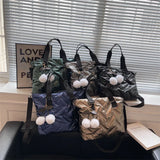 Large Cotton Cloth Tote Bag for Women Waterproof Shoulder Crossbody Handbag