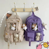 Large-capacity Women Multi-Pocket Nylon Backpack School Bag Female Girl Backpack