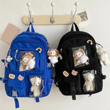 Large-capacity Women Multi-Pocket Nylon Backpack School Bag