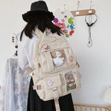 Large-capacity Nylon Backpack Women's School Bag