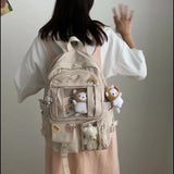 Large-capacity Women Nylon Backpack Multi-Pocket School Bag