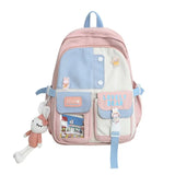 Women Multi-Pocket Nylon Backpack School Bag Laptop Book