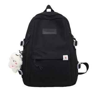 Large-Capacity Women Multi-Pocket Nylon Backpack for Junior High School