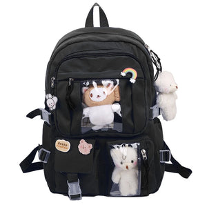 Large-capacity Women Multi-Pocket Nylon Backpack School Bag