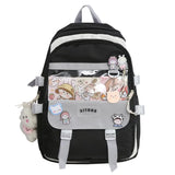 Large-capacity Women Multi-Pocket Nylon Backpack School Girl Laptop Book Bag