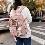 Women Multi-Pocket Nylon Backpack School Bag Girl Backpack