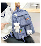 Large-capacity Women Multi-Pocket canvas Backpack Candy Waterproof