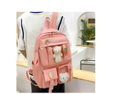 Large-capacity Women Multi-Pocket canvas Backpack Candy Waterproof