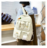 Large-capacity Women Multi-Pocket canvas Backpack Candy Waterproof