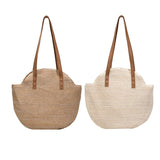 Large-capacity Woven Straw Shoulder Bag for Sunglasses and Cosmetics