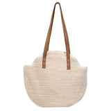 Large-capacity Woven Straw Shoulder Bag for Sunglasses and Cosmetics