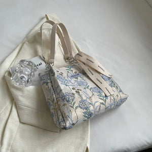 Large-capacity Jacquard Canvas Shoulder Tote Bag