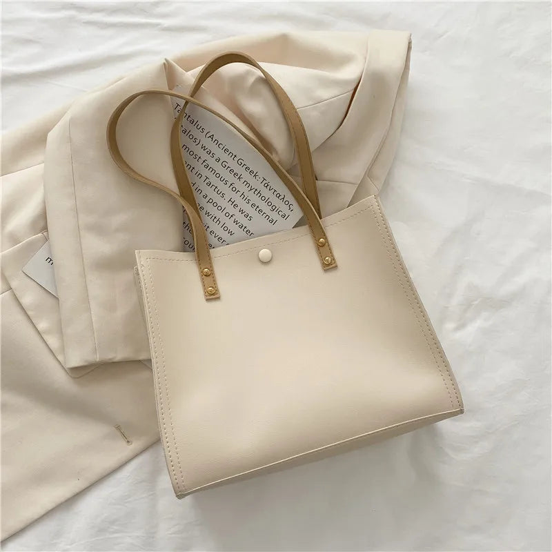 Retro Women's Shoulder Bags PU Leather Lock Handbags