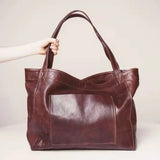 Large-capacity Shoulder Bag Soft Oil Wax Leather Handbag