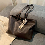 Silk Scarf Tote Bag Female Casual Shoulder Bag Underarm Big Bag Gothic