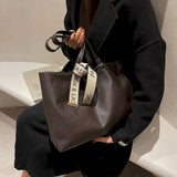 Silk Scarf Tote Bag Female Casual Shoulder Bag Underarm Big Bag Gothic