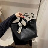 Silk Scarf Tote Bag Female Casual Shoulder Bag Underarm Big Bag Gothic