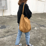 Large-capacity Canvas Shoulder Bag Solid Mori Art Handbag