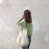 Large-capacity Canvas Shoulder Bag Solid Mori Art Handbag