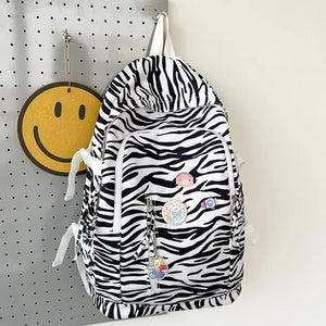Leopard Print Women Backpack High School Student College Schoolbag