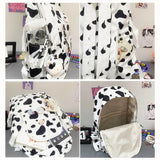 Leopard Print Women Backpack High School Student College Schoolbag