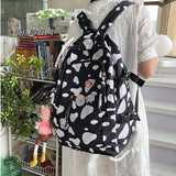 Leopard Print Women Backpack High School Student College Schoolbag
