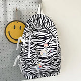 Leopard Print Women Backpack High School Student College Schoolbag