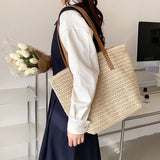 Large-capacity Woven Crossbody Bag for Women Spring and Summer Tote Bag