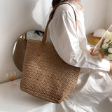 Large-capacity Woven Crossbody Bag for Women Spring and Summer Tote Bag