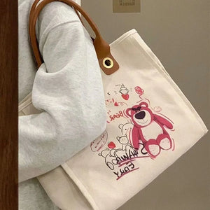 Large Capacity Canvas Tote Bag for College Students