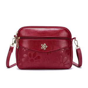 Small Fresh Printed Shoulder Bag PU Waterproof Messenger Bag Texture Female Bag