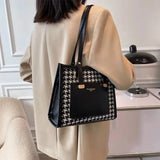 Retro Western Plaid Shoulder Bag with Large Capacity