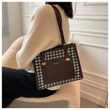 Retro Western Plaid Shoulder Bag with Large Capacity