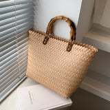 Large-Capacity Straw Tote Bag for Women