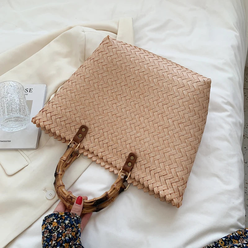 Large-Capacity Straw Tote Bag for Women