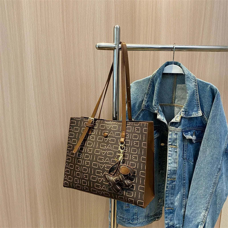 Large Capacity Women's Shoulder Bag Texture Tote Handbag