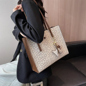 Large Capacity Women's Shoulder Bag Texture Tote Handbag