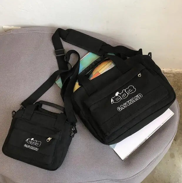 Canvas Shoulder Bag Unisex Artistic Messenger Bag Women Travel Handbag