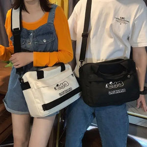 Canvas Shoulder Bag Unisex Artistic Messenger Bag Women Travel Handbag