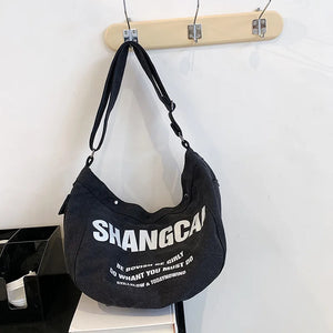 Large Capacity Canvas Tote Bag Lazy Wind Travel Bag Women Shoulder Bag